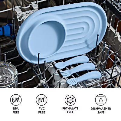 3‑Piece Silicone Suction Plate & Spoon Feeding Kit