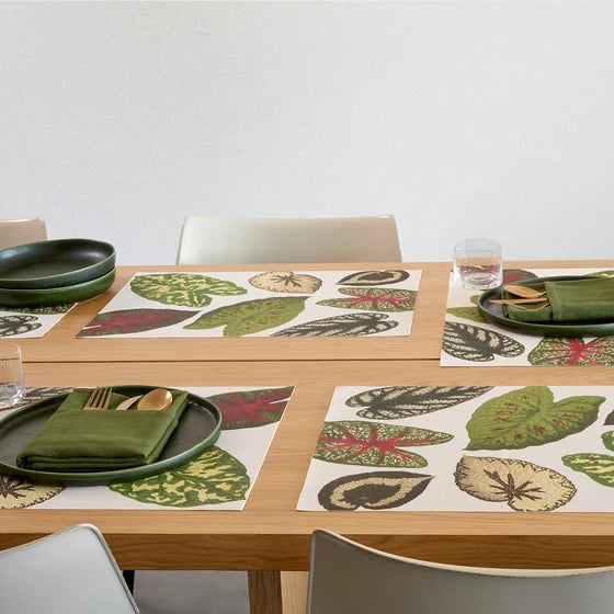Botanical Leaf Print Rectangular Woven Placemat