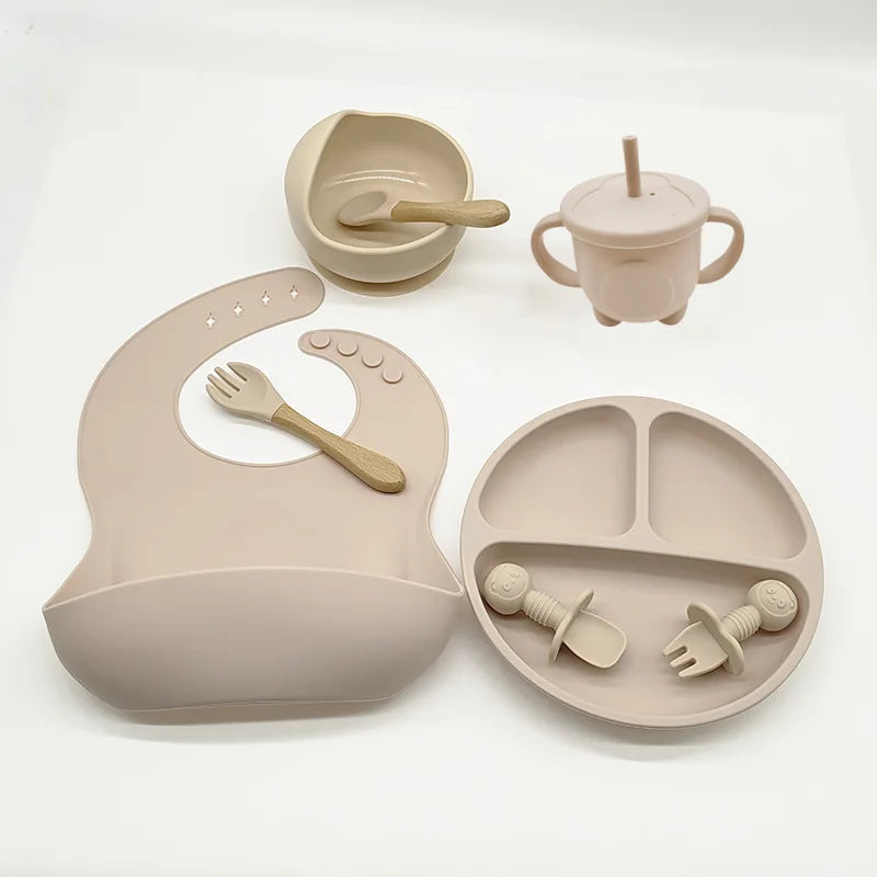 Baby Silicone Self‑Feeding Tableware Kit
