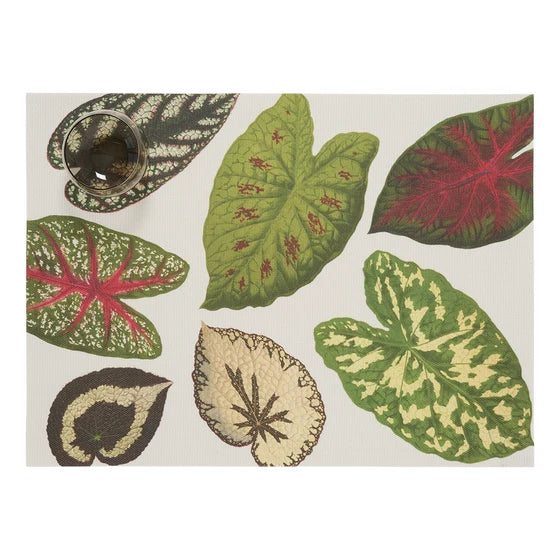 Botanical Leaf Print Rectangular Woven Placemat